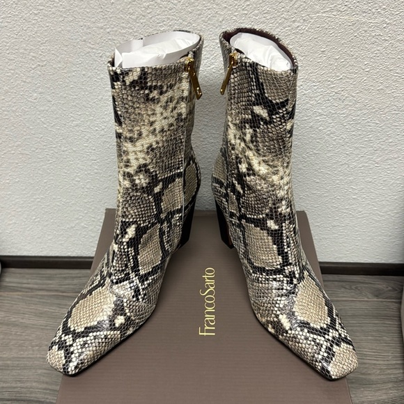 Franco Sarto Briar Dress Ankle Bootie Snake Print Leather - Picture 7 of 7